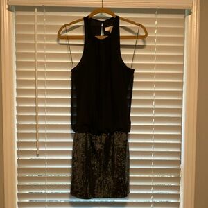 Black and Silver Sequin Dress